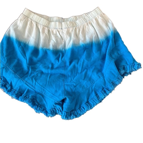 Bungee blue tye dyed linen blend shorts size S - Picture 1 of 4